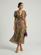 Elegante Bloemenjurk met Wikkel-decolleté