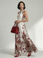 Elegante Bloemenjurk met Halterhals