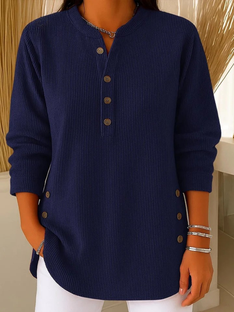 Willowe Ribbed Henley Dames Top