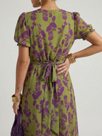 Elegante Bloemenjurk met Wikkel-decolleté