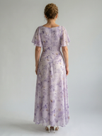 Elegante Bloemenjurk met Vierkante Halslijn