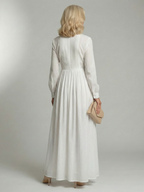 Elegante Lange Jurk met Knoopsluiting