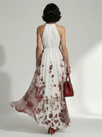 Elegante Bloemenjurk met Halterhals