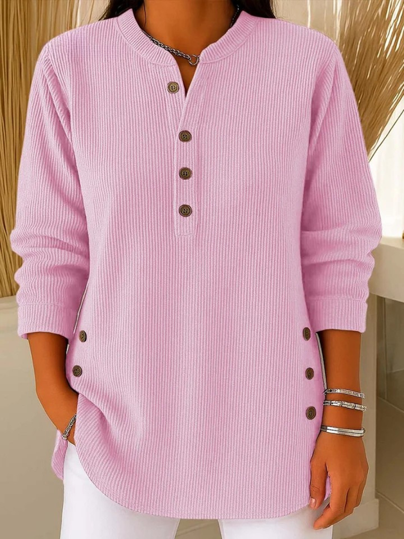 Willowe Ribbed Henley Dames Top