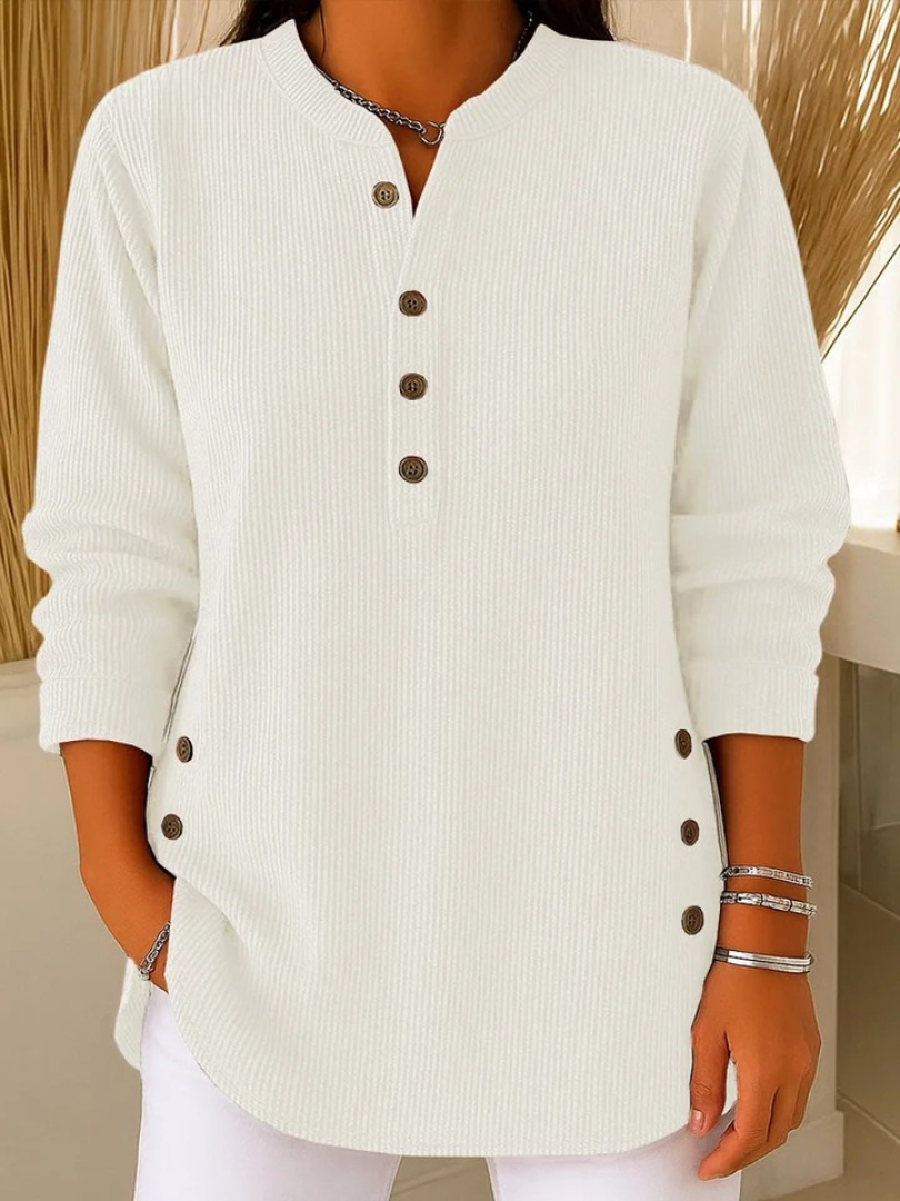 Willowe Ribbed Henley Dames Top