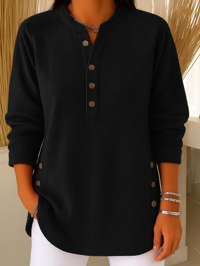Willowe Ribbed Henley Dames Top