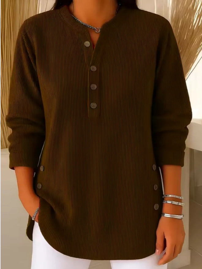 Willowe Ribbed Henley Dames Top
