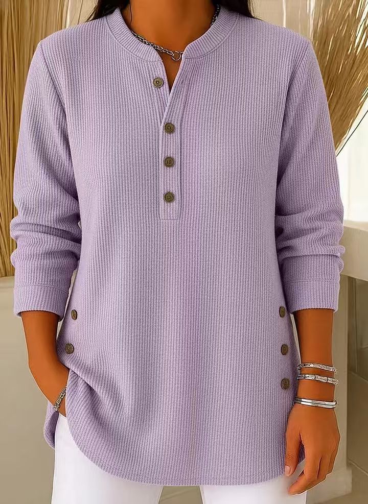 Willowe Ribbed Henley Dames Top
