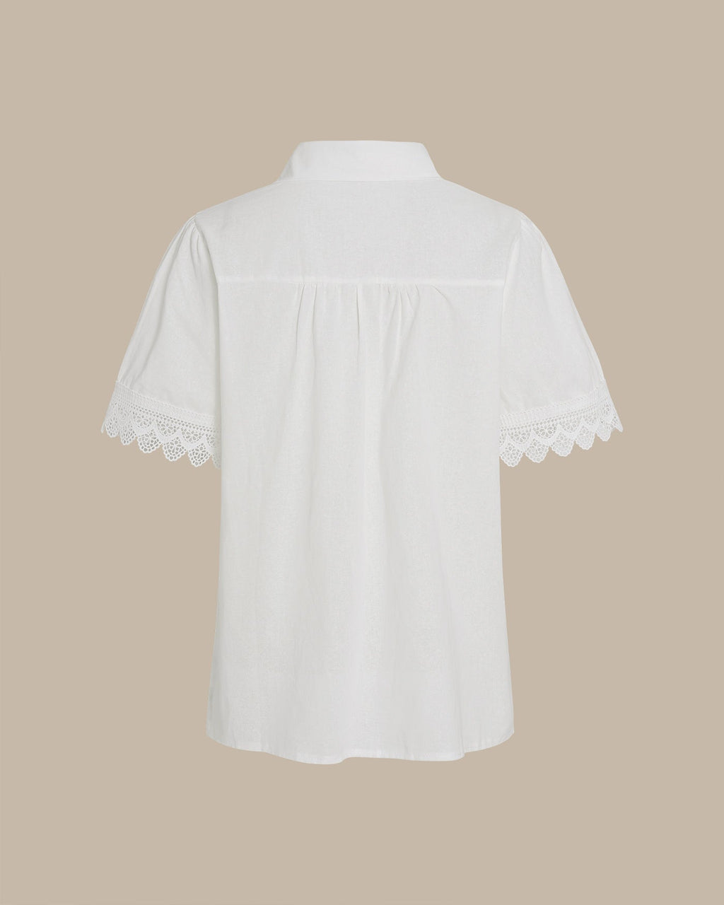 Witte Katoenen Blouse met Kraag