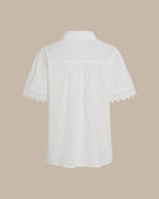 Witte Katoenen Blouse met Kraag