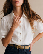 Witte Katoenen Blouse met Kraag