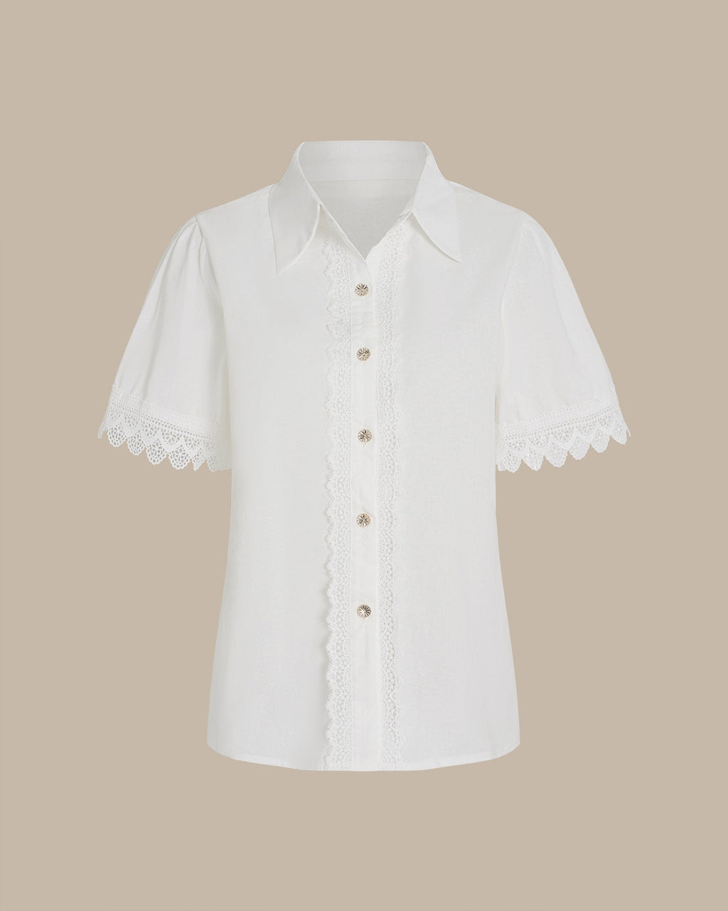 Witte Katoenen Blouse met Kraag
